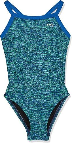 TYR blue green One piece swim suit size 24