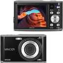 Minolta 48MP Digital Camera with Rear Selfie Lens 4K Ultra HD Video, 2.8" LCD Screen, 16X Digital Zoom, Autofocus, Slow Motion, Time Lapse, Filters, Scene Modes, 32GB Card Included (Black)