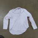Classic White Collared Shirt for Women, Long Sleeve Button-Up Blouse, Professional & Casual Wear, Size L