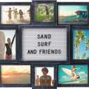 Melannco Customizable Letterboard 8-Opening Photo Collage, 19 x 17 inch,Distressed Black (19x17 - 8 Opening)