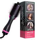 Blow Dryer Brush, 4 in 1 Styling Tools with ION Generator and Ceramic Coating for Fast Drying Hair Types, Pink