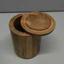 NIRMAN Acacia Wood round wooden storage jar with Lid for Keeping Cookies, Coffee, Flour, Sugar, Rice & Other Dry Foods (4.5" x 4.5" x 6")