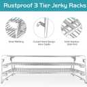 Jerky Racks for Traeger Smoker Pro 575 22 34 780 Grilling Cooling Warming Rack for Pit Boss 21" Depth Barrel Pellet Grill Pitboss 820 850 Austin XL Parts 3 Tiered Seasoning Smoking BBQ Accessories