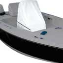 Center Console Boat Cover UPF 50+, 420D Waterproof Boat Cover, Center Console Cover with Windproof Straps, Silver(Large Size up to 40" L 46" W 45" H)
