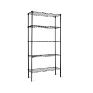 Amazon Basics 5-Shelf Adjustable Heavy Duty Steel Wire Rack Storage Shelving Organizer for Kitchen, Garage, 36" L x 14" W x 72" H, Black