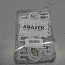 Amazer Plastic Shower Curtain Hooks, Double Shower Curtain Rings, Shower Rings for Shower Curtain, White Shower Hooks for Curtain Liner Bathroom - 12 Pcs