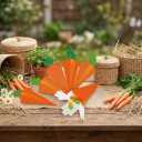 LaVenty Easter Gift Bag Bunny Carrot Gift Bag Party Favor Bags Handle Tissue Paper for Easter Party Birthday Baby Shower Supplies