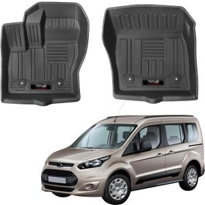 2014-2021 Ford Transit Connect Front Floor Mats Liner 2 Pcs All-Weather TPE Protection Mat Accessories (for 2014-2021 Ford Transit Connect)