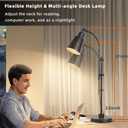 LALISU Metal Desk Lamp Rustic Task Lamp Black Adjustable, Industrial Style Lamp with On/Off Switch, Vintage Work Reading Lamp for Bedroom, Study Room &Office, ETL Certificate. (Black)