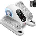 Under Desk Elliptical Machine, Ellipse Leg Exerciser for Seniors, Quiet & Portable Electric Seated Eclipse Exercise Training Machine with Remote, 12 Speeds & Mute Function, Manual & Auto Mode (White)