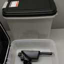 IRIS USA 30 lbs & 11 lbs Combo Airtight Dog Food Storage Container, Stackable Treat Box, 2-Cup Scoop, Wheels, Keep Fresh, Easy Mobility, Black