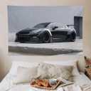PailailaiNest R35 Black Car Tapestry Jdm Japanese Cool Wall Hanging for Living Room Bedroom Decor Backdrop 40"x60"