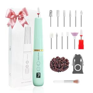 Electric Nail Drill Machine File Efile Set for Acrylic Gel Nails Portable Nail Drill Machine Kit Rechargeable Pedicure Tools for Hand Feet Manicure Pedicure Tools Polishing Set(Blue)