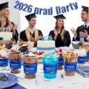 Blue and White Graduation Cups 2026, 48 Pack 16 oz Class of 2026 Plastic Cups, Disposable Grad Party Drinkware for High School College Celebrations
