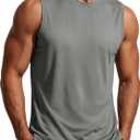 MAGCOMSEN Men's Tank Tops Moisture Wicking Workout Quick Dry Athletic Gym Muscle Running Sleeveless Shirts (Gray, S)