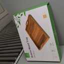 Large Acacia Wooden Serving Tray with Handles 20 x 14 inch Decorative Coffee Table Ottoman Tray for Living Room Extra Large for Kitchen Dinner Food Bar Breakfast in Bed (Color Natural)