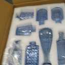 SUPMIND 16pcs Glass Bud Vase Set, Small Blue Flower Vases for Centerpieces in Bulk, Mini Vintage Vase for Wedding, Home Decor, Table Decoration