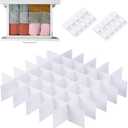MaidMAX 15pc Drawer Dividers - Adjustable Organizers for Clothes, Underwear, Makeup, Kitchen Utensils & Tools - 16' x 2.7' DIY Dresser Drawer Separators for Bedroom, Kitchen, Office