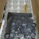 72, 2oz Small Clear Glass Bottles with Lids Boston Round Sample Bottles for Essential Oil Vanilla Hot Sauce Juice Whiskey Bourbon Liquid come with 5 Funnels,5 Droppers,72 Labels,1Brush&Chalk Marker