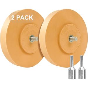 2 Pack Eraser Wheel Decal Remover Eraser Wheel Adhesive Remover with Adapter 4 Inch Rubber Eraser Wheel for Drill Removes Car Decal Vinyl Tape Graphics Pinstripe Sticker Remover