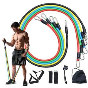 Resistance Bands for Working Out, Exercise Fitness Bands with Handles for Men and Women Strength Training, Home Gym Equipment, 5 Level (10, 15, 20, 25, 30LBS)