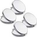 Compact Mirror for Purse, Metal Round Shell, Double-Sided 1X/2X Magnifying, Portable Travel Makeup Mirror, Mini Pocket Mirror, Sliver, 4 Packs