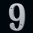 2 x Unique 5-Inch High Acrylic House Numbers - Rustproof & Anti-fade Mailbox Number/Float or Flush Mount - Enhance Home Address Visibility/Silver Finished/Number 9