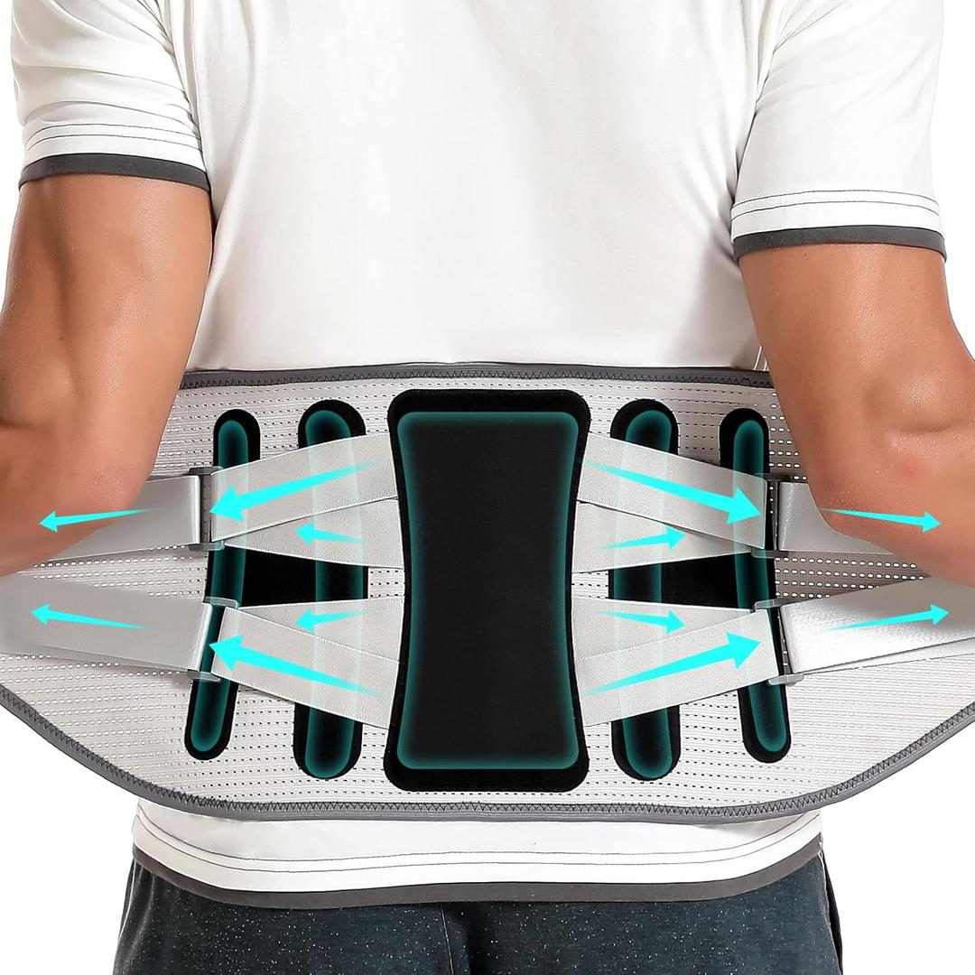 Back Brace for Lower Back Pain - Lumbar Support with Bionic Support System, Adjustable Belt for Men Women, Relieves Sciatica, Herniated Disc, Scoliosis, Posture Correction for Workout, Daily Use, Heavy Lifting(Black,Small)