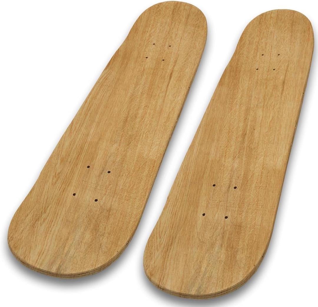 Beipoo 31"x 8" Blank Skateboard Decks,Natural,7-Layer Maple Double Tail Skateboard,Great for Replacement and Art Painting (2 Packs)
