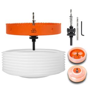 8.25 Hole Saw for Recessed Lights, 8-1/4 Inch Hole Cutter with Dust Bowl Catcher for Led Recessed Lighting 8 Inch and Wood Metal Drywall, Bi-Metal Construction, Orange
