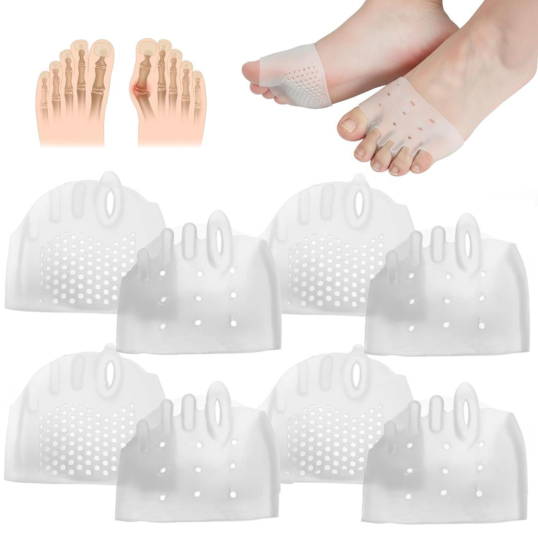 Zivyes 4 Pairs Silicone Toe Separators for Women and Men Toes Spreaders Correct Spacers for Big Toe Bunion Corrector Cushion (4 pairs transparent)
