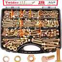 Twidec/775PCS Metric Bolt Assortment,Grade 8.8 Hex Head Nuts and Bolts Assortment Kit, M6/M8/M10(12-60mm) Heavy Duty Bolts and Nuts Kit, Flat & Spring Lock Washer Gold Zinc Plating With Storage Case