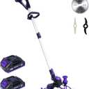 Weed Wacker Cordless - Battery Operated Weed Eater with Blade, Grass Trimmer/Edger/Cutter in 1 (with Two 2.5Ah Batteries)