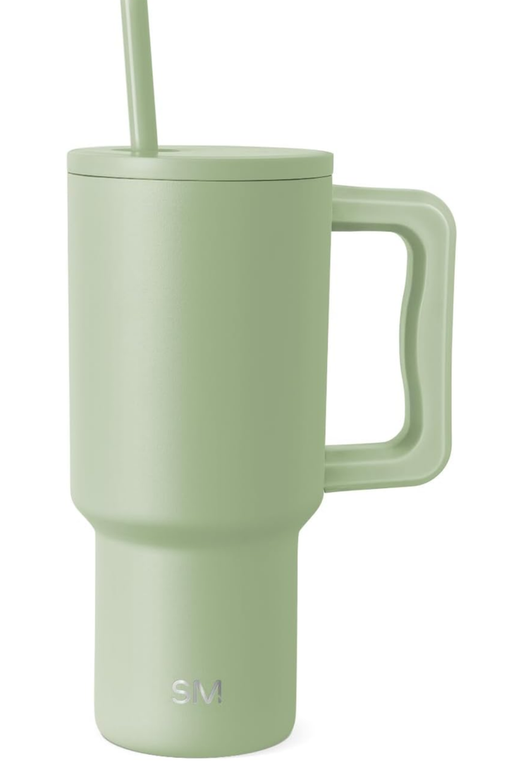 Simple Modern 30 oz Trek Tumbler with Handle and Straw Lid | Cup Holder Friendly Insulated Stainless Steel Travel Mug | Meadow Mist