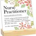 Nurse Practitioner Gifts for Women, Nurse Gifts for Women, Nursing School Gifts for Students Doctor, NP Definition Acrylic Sign Decorations for Office DEsk 4 x 4 inch