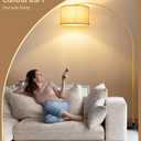 EDISHINE 78.3" Gold Arched Floor Lamp with Remote, Mid Century Modern Reading Light Over Chair, Tall Arc Standing Lamp for Living Room, Home Office, Reading Room, Dining Room, Dimmable Bulb Included