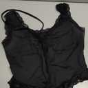 Milumia Women's Lace Trim Open Tie Front Tops Y2k Sleeveless Deep V Neck Going Out Tops (All Black)