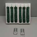 6 Pcs Flameless Christmas Tree Candles with Remote, Taper Christmas Candles Real Wax, Green 9.8'' LED Candlesticks with 3D Wick Flickering Flame for Christmas Dinner Home Decorations