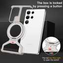 Metal Frameless Stand Phone Case Compatible with Galaxy S25 Ultra Phone Case Metal Magnetic Frameless Kickstand Case (Metal Silver Case)