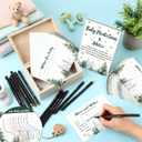 Thyle 134 Pcs Baby It's Cold Outside Shower Games Woodland Winter Baby Shower Games Prediction Advice Cards with 12 Color Pens Keepsake Box for Boys and Girls Winter Neutral Party(Green,Tree)