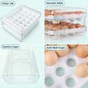 Zagtag Egg Holder for Fridge, 2-Tier Stackable 40 Eggs Organizer Drawer for Refrigerator, Space-Saving Egg Container, Clear Plastic Egg Tray for Kitchen Storage