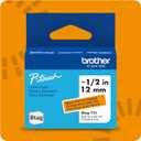 Brother Genuine P-Touch Btag BTAGT31 Black on Orange Label Tape ~1/2in by 13.1ft (12mm x 4m)