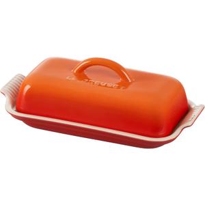 Le Creuset Stoneware Heritage Butter Dish, Flame (8.3" x 4.1" x 3")