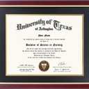 GMFrames 11x14 Wood Diploma Frame with Black Mat or Display 14x17 Certificates without Mat,Tempered Glass,Cherry Finish with Gold Trim