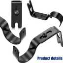 6 Pieces Curtain Rod Brackets General Adjustable Curtain Rod Holder Wall Bracket Hooks Outside Mounted Blinds Curtain Rod Bracket with Screws for 1 Inch Diameter Curtain Rod (Black)