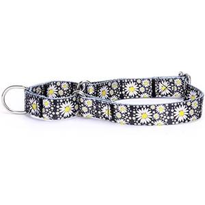 Pimaodog Heavy Duty Nylon Dog Collar, Adjustable Martingale Dog Collar for Walking Training Boy and Girl Dogs Medium Large Dogs (XL:53-62CM, Little Daisy) Pack of 3 