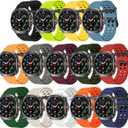 Sport Silicone Bands Compatible for Samsung Galaxy Watch Ultra 47mm (2025/2024), Breathable Wristband Waterproof Replacement Soft Silicone Strap for Men Women (14 colors)