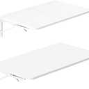 TEAMIX Wall Mounted Desk, White Folding Table for Small Spaces, Wall Floating Desk with Heavy Duty Brackets for Laundry Room,Kitchen,Office Storage