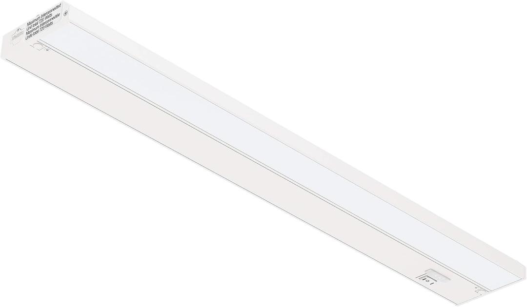 GETINLIGHT 24-inch LED Under Cabinet Lighting, Hardwired or Plugged-in, Warm White (2700K), Soft White (3000K), Bright White (4000K), Dimmable, White Finished, IN-0210-3