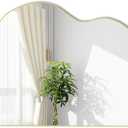 POZINO Gold Irregular Mirror, 33.5"x20.5" Cloud Shaped Mirrors, Unique Asymmetrical Wall Mirror, Organic Abstract Funky Mirrors for Living Room Bathroom Bedroom Entryway (20.5"L x 33.5"W, Gold Cloud Type B)